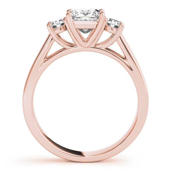 Princess Diamond Trilogy Ring in Gold & in 10K/14K gold and platinum with certified lab-grown or natural diamonds