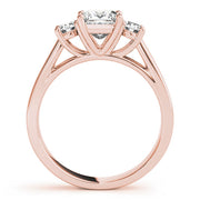 Princess Diamond Trilogy Ring in Gold & in 10K/14K gold and platinum with certified lab-grown or natural diamonds