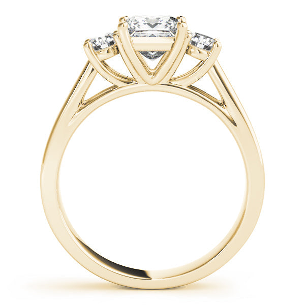 Princess Diamond Trilogy Ring in Gold & in 10K/14K gold and platinum with certified lab-grown or natural diamonds