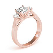 Princess Diamond Trilogy Ring in Gold & in 10K/14K gold and platinum with certified lab-grown or natural diamonds