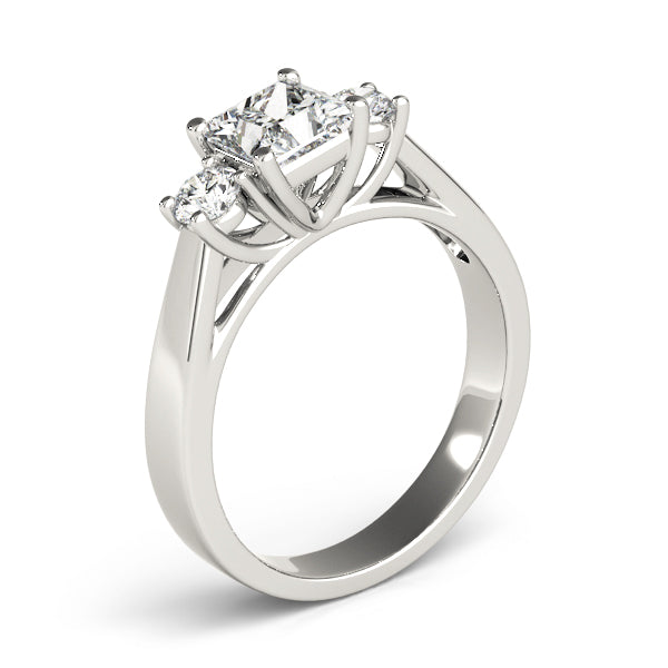 Princess Diamond Trilogy Ring in Gold & in 10K/14K gold and platinum with certified lab-grown or natural diamonds