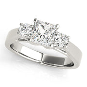Princess Diamond Trilogy Ring in Gold & in 10K/14K gold and platinum with certified lab-grown or natural diamonds