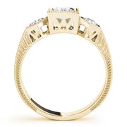 Vintage Princess Diamond Trilogy Ring in 10K/14K gold and platinum with certified lab-grown or natural diamonds