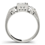 Vintage Princess Diamond Trilogy Ring in 10K/14K gold and platinum with certified lab-grown or natural diamonds