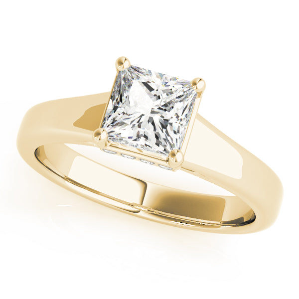 Noble Trellis Princess Diamond Engagement Ring in 10K/14K gold and platinum with certified lab-grown or natural diamonds