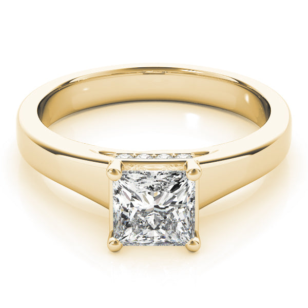 Noble Trellis Princess Diamond Engagement Ring in 10K/14K gold and platinum with certified lab-grown or natural diamonds