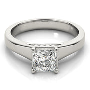 Noble Trellis Princess Diamond Engagement Ring in 10K/14K gold and platinum with certified lab-grown or natural diamonds