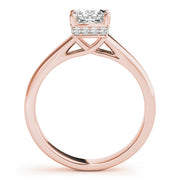 Noble Trellis Princess Diamond Engagement Ring in 10K/14K gold and platinum with certified lab-grown or natural diamonds