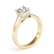 Noble Trellis Princess Diamond Engagement Ring in 10K/14K gold and platinum with certified lab-grown or natural diamonds