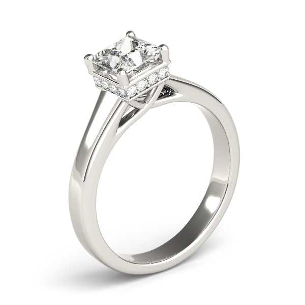Noble Trellis Princess Diamond Engagement Ring in 10K/14K gold and platinum with certified lab-grown or natural diamonds
