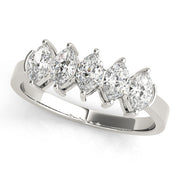 Fancy Marquise Half Eternity Ring in Gold & Platinum
