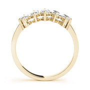 Fancy Marquise Half Eternity Ring in Gold & Platinum