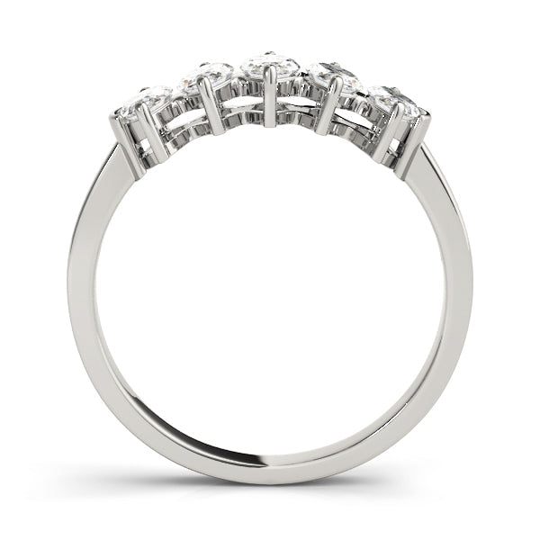 Fancy Marquise Half Eternity Ring in Gold & Platinum