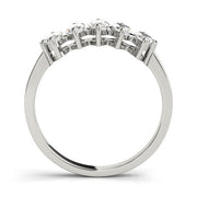 Fancy Marquise Half Eternity Ring in Gold & Platinum