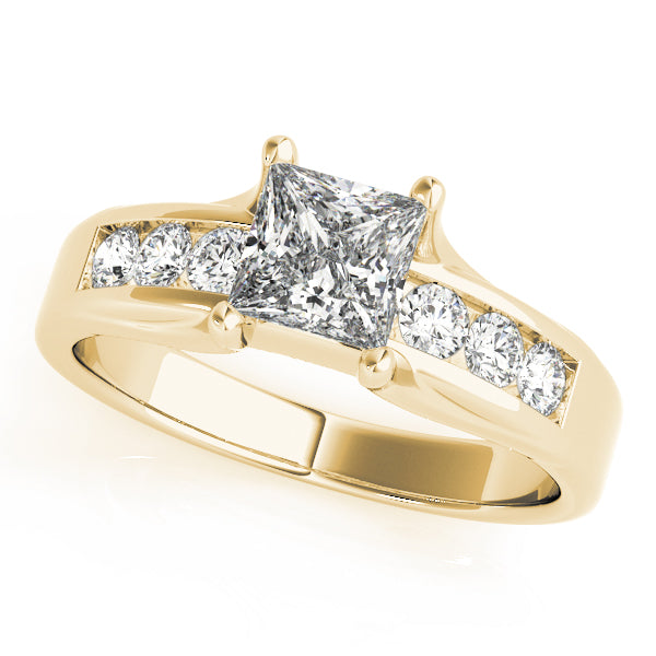 Channel-Set Princess Diamond Engagement Ring in 10K/14K gold and platinum with certified lab-grown or natural diamonds