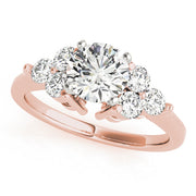 Radiant Cluster Sides Round Diamond Engagement Ring in 10K/14K gold and platinum with certified lab-grown or natural diamonds
