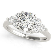 Radiant Cluster Sides Round Diamond Engagement Ring in 10K/14K gold and platinum with certified lab-grown or natural diamonds