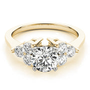 Radiant Cluster Sides Round Diamond Engagement Ring in 10K/14K gold and platinum with certified lab-grown or natural diamonds