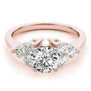 Radiant Cluster Sides Round Diamond Engagement Ring in 10K/14K gold and platinum with certified lab-grown or natural diamonds
