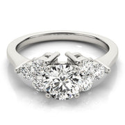 Radiant Cluster Sides Round Diamond Engagement Ring in 10K/14K gold and platinum with certified lab-grown or natural diamonds