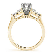 Radiant Cluster Sides Round Diamond Engagement Ring in 10K/14K gold and platinum with certified lab-grown or natural diamonds