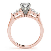 Radiant Cluster Sides Round Diamond Engagement Ring in 10K/14K gold and platinum with certified lab-grown or natural diamonds
