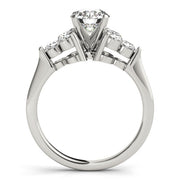 Radiant Cluster Sides Round Diamond Engagement Ring in 10K/14K gold and platinum with certified lab-grown or natural diamonds