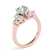 Radiant Cluster Sides Round Diamond Engagement Ring in 10K/14K gold and platinum with certified lab-grown or natural diamonds
