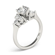 Radiant Cluster Sides Round Diamond Engagement Ring in 10K/14K gold and platinum with certified lab-grown or natural diamonds