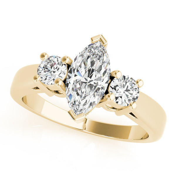 Couture Color Rings Marquise Diamond Engagement Ring in 10K/14K gold and platinum with certified lab-grown or natural diamonds