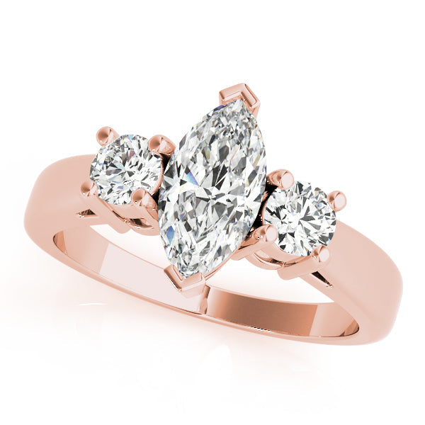Couture Color Rings Marquise Diamond Engagement Ring in 10K/14K gold and platinum with certified lab-grown or natural diamonds