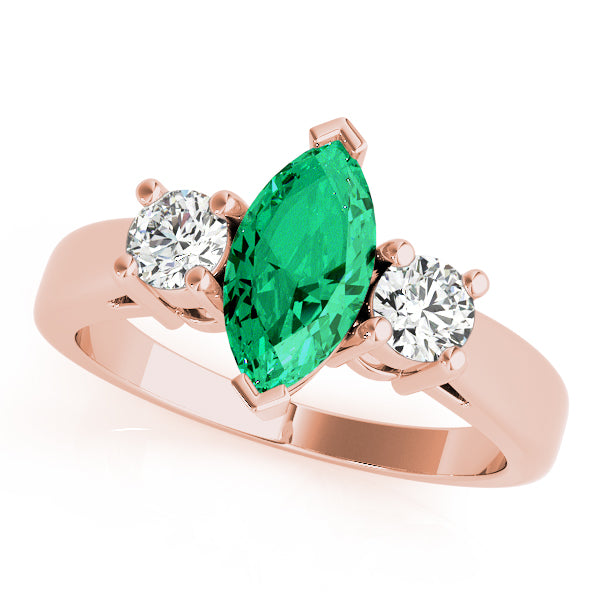 Couture Color Rings Marquise Diamond Engagement Ring in 10K/14K gold and platinum with certified lab-grown or natural diamonds