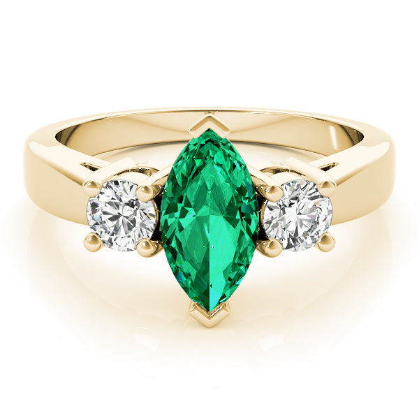 Couture Color Rings Marquise Diamond Engagement Ring in 10K/14K gold and platinum with certified lab-grown or natural diamonds