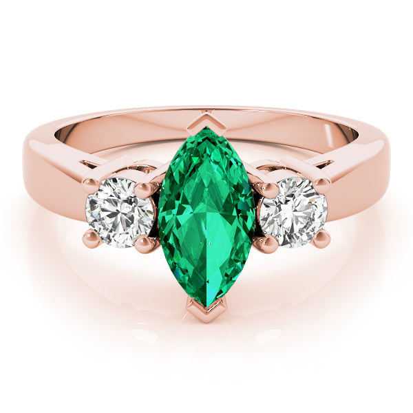 Couture Color Rings Marquise Diamond Engagement Ring in 10K/14K gold and platinum with certified lab-grown or natural diamonds