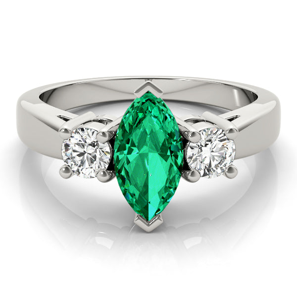 Couture Color Rings Marquise Diamond Engagement Ring in 10K/14K gold and platinum with certified lab-grown or natural diamonds