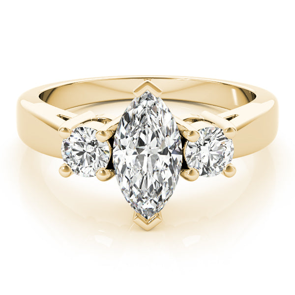 Couture Color Rings Marquise Diamond Engagement Ring in 10K/14K gold and platinum with certified lab-grown or natural diamonds