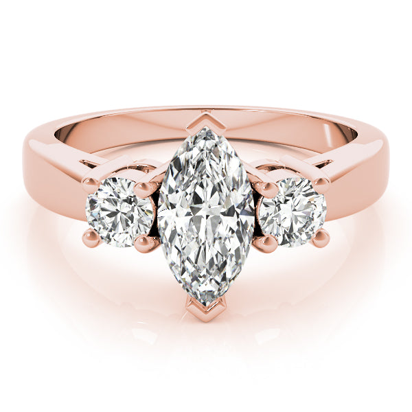Couture Color Rings Marquise Diamond Engagement Ring in 10K/14K gold and platinum with certified lab-grown or natural diamonds