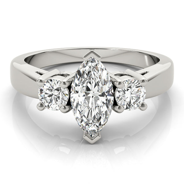 Couture Color Rings Marquise Diamond Engagement Ring in 10K/14K gold and platinum with certified lab-grown or natural diamonds