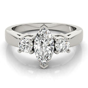 Couture Color Rings Marquise Diamond Engagement Ring in 10K/14K gold and platinum with certified lab-grown or natural diamonds