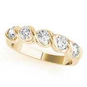 5-Stone Swirled Half Eternity Ring in 10K/14K gold and platinum with certified lab-grown or natural diamonds