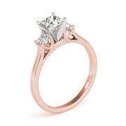 Princess Cut Three Stone Diamond Engagement Ring in 10K/14K gold and platinum with certified lab-grown or natural diamonds