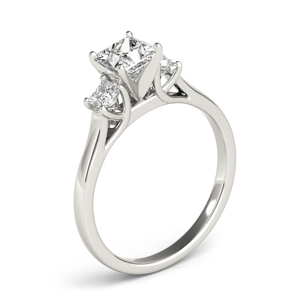 Princess Cut Three Stone Diamond Engagement Ring in 10K/14K gold and platinum with certified lab-grown or natural diamonds