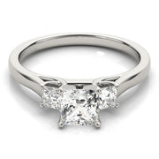 Princess Cut Three Stone Diamond Engagement Ring in 10K/14K gold and platinum with certified lab-grown or natural diamonds