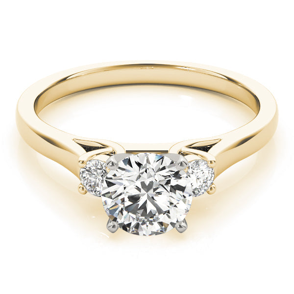 Princess Cut Three Stone Diamond Engagement Ring in 10K/14K gold and platinum with certified lab-grown or natural diamonds