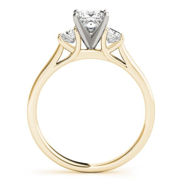 Princess Cut Three Stone Diamond Engagement Ring in 10K/14K gold and platinum with certified lab-grown or natural diamonds