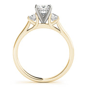 Princess Cut Three Stone Diamond Engagement Ring in 10K/14K gold and platinum with certified lab-grown or natural diamonds