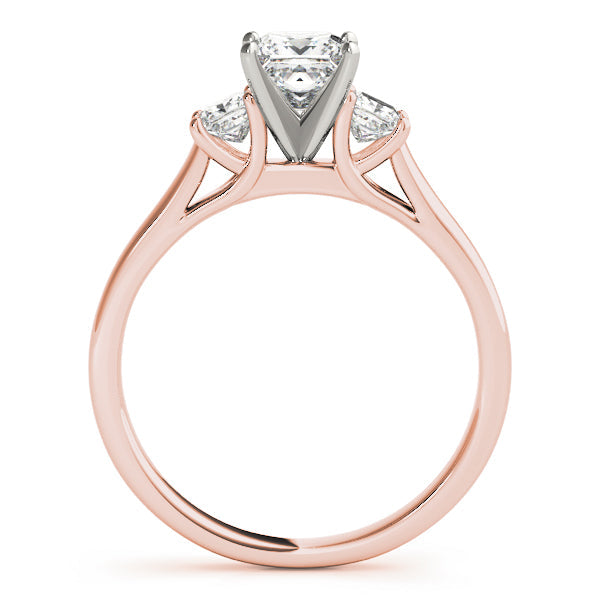 Princess Cut Three Stone Diamond Engagement Ring in 10K/14K gold and platinum with certified lab-grown or natural diamonds