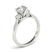 Princess Cut Three Stone Diamond Engagement Ring in 10K/14K gold and platinum with certified lab-grown or natural diamonds