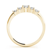 5-Stone Prong Set Half Eternity Ring in Gold & Platinum