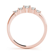 5-Stone Prong Set Half Eternity Ring in Gold & Platinum